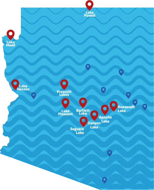 Map Of Lakes We Deliver Jet Skis To